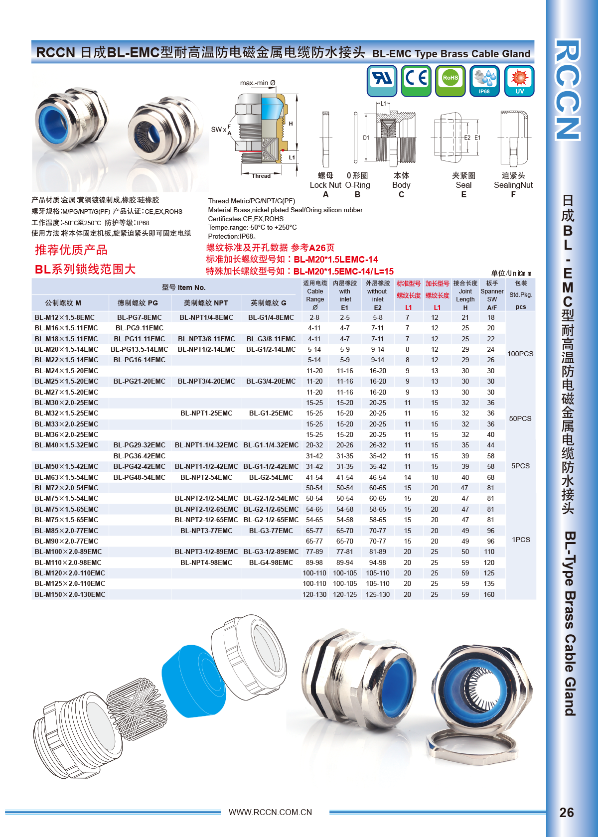 BL-EM防电磁金属电缆接头IP68